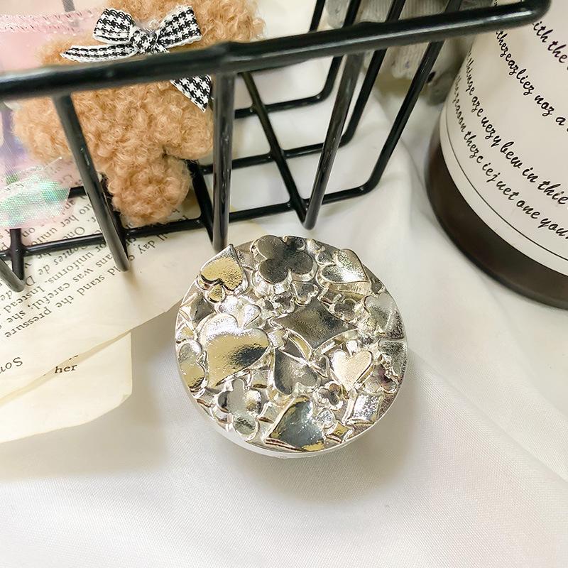 

Electroplated Metal Mobile Phone Airbag Bracket Square Love Retro Creative Simple Desktop Lazy Support Frame Foldable