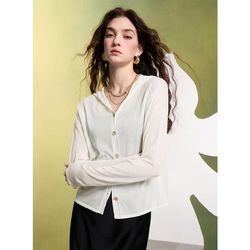 Women s Tri-Acetate Knit Hooded Cardigan M