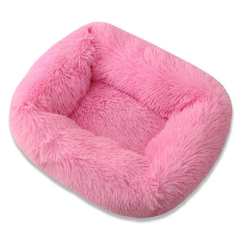 Plush Square Pet Bed for Cats & Dogs - Warm, Cozy Winter Sleep