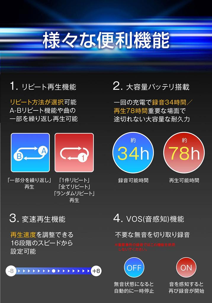 TOKAIZ TIC-V36 Reportofon Compact cu Înregistrare Automată pe Termen Lung, Difuzor Încorporat și Baterie Reîncărcabilă