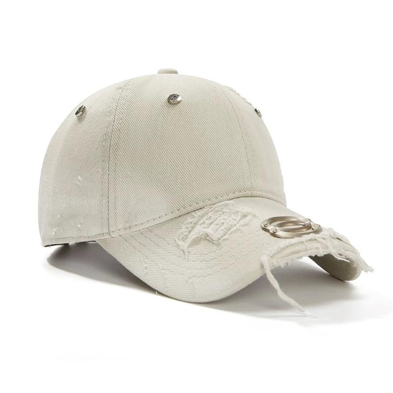 

2026 Washed Ripped Vintage Baseball Cap Men Women Hip Hop Punk Rock Denim Hat Street Casual Casquette Adjustable білий