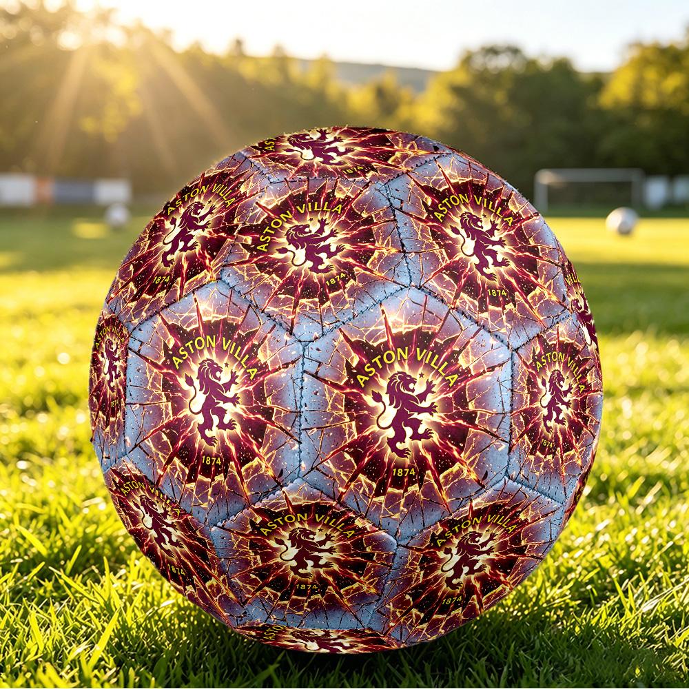 Aston Villa FootballPrinted Size 5 Soccer Ball, Anti Slip Adult Match Football Souvenir for Football Fans