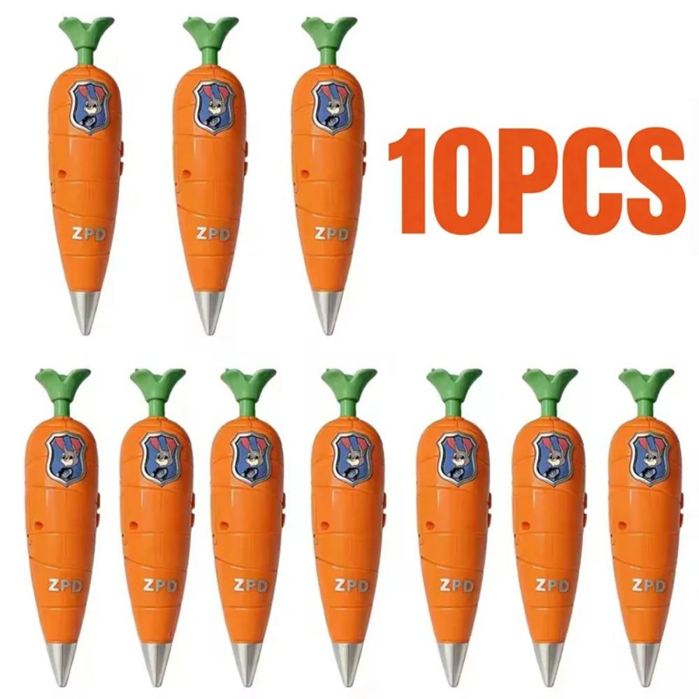 Heiß Zootopia 2 Karotten-Aufnahme-Stift | Judy & Nick Stil Für Kinder | 60S Mini-Rekorder | 2-in-1 Gelstift Schreibwaren Kindergeschenk