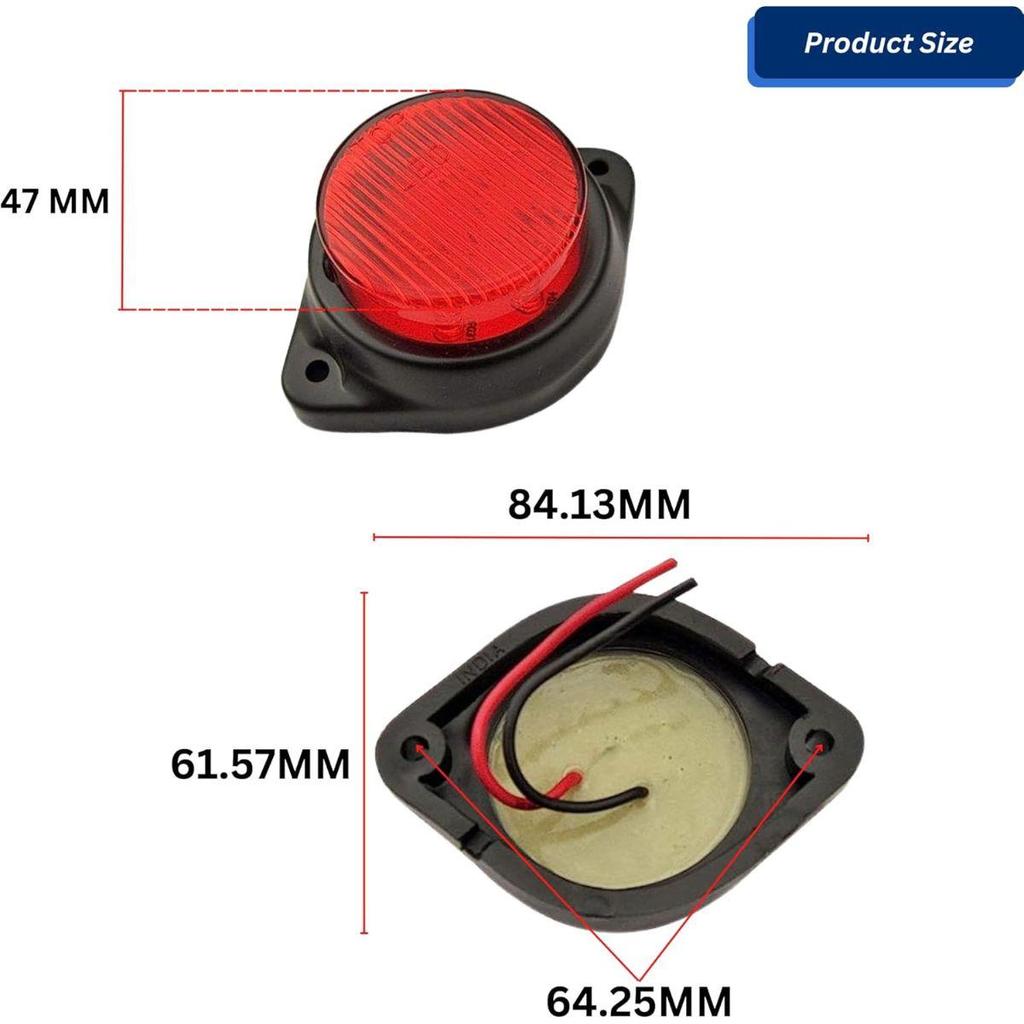 APSMOTIV 10-Pack RED Round LED Side Marker Clearance Lamp Heavy Truck Lighting Universal Fit Led Marker Lights Trailer