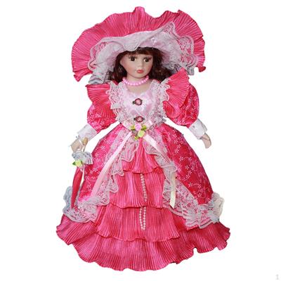 Porcelain Doll with Intricate Dress Design for Home Decor