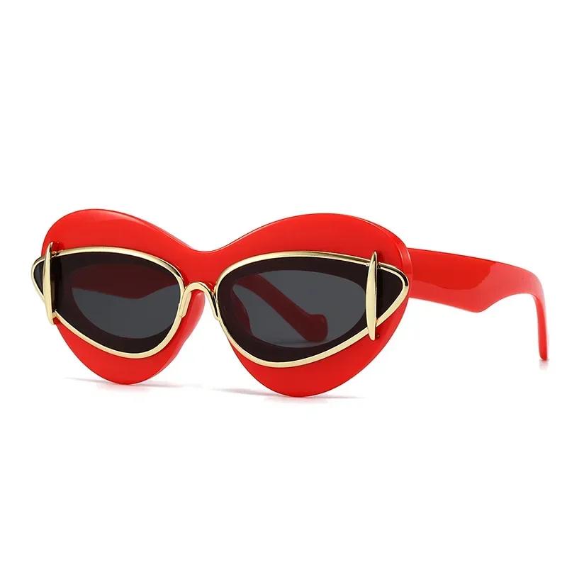 New Fashion Women Cat Eye Sunglasses For Men PUNK Luxury Brand Female Sun Glasses Y2K Vintage Eyewear Shades UV400 Oculus