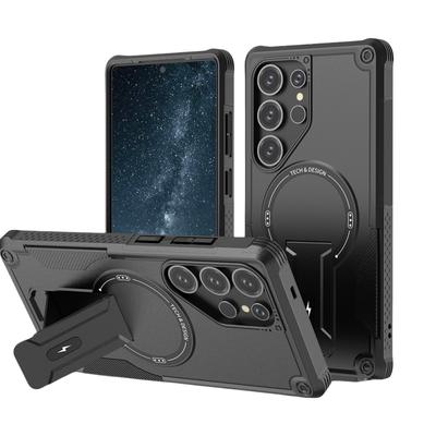 For Samsung S25 S24 Ultra Stand Holder Phone Case for Samsung Galaxy S25 Ultra S24 Plus Drop Protective Magnetic Cover