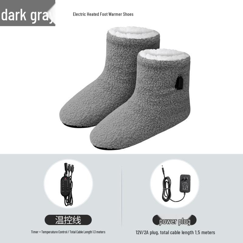 

Electric High-Top Foot Warmer Shoes - Plug-In Heated Winter Pad for Office Size 35-37
