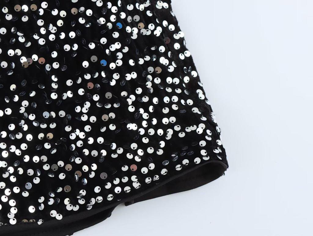 2025 Spring Women's Slim Sequin Sleeveless Dress - European & American Style