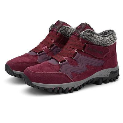Women Warm Fur Non-slip Outdoor Shoes Winter Snow Ankle Boots Casual Hiking Climbing Shoes