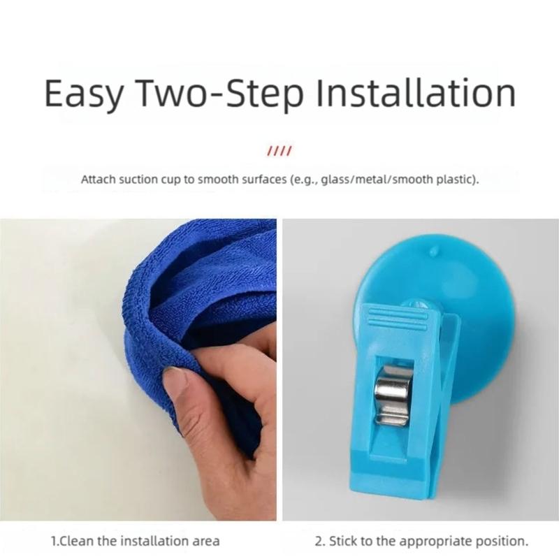 Universal Suction Clip Glass Metal Tile Surfaces Simple Attach Firm Grip Car Clip Accessory Suitable for Car & Bath Use