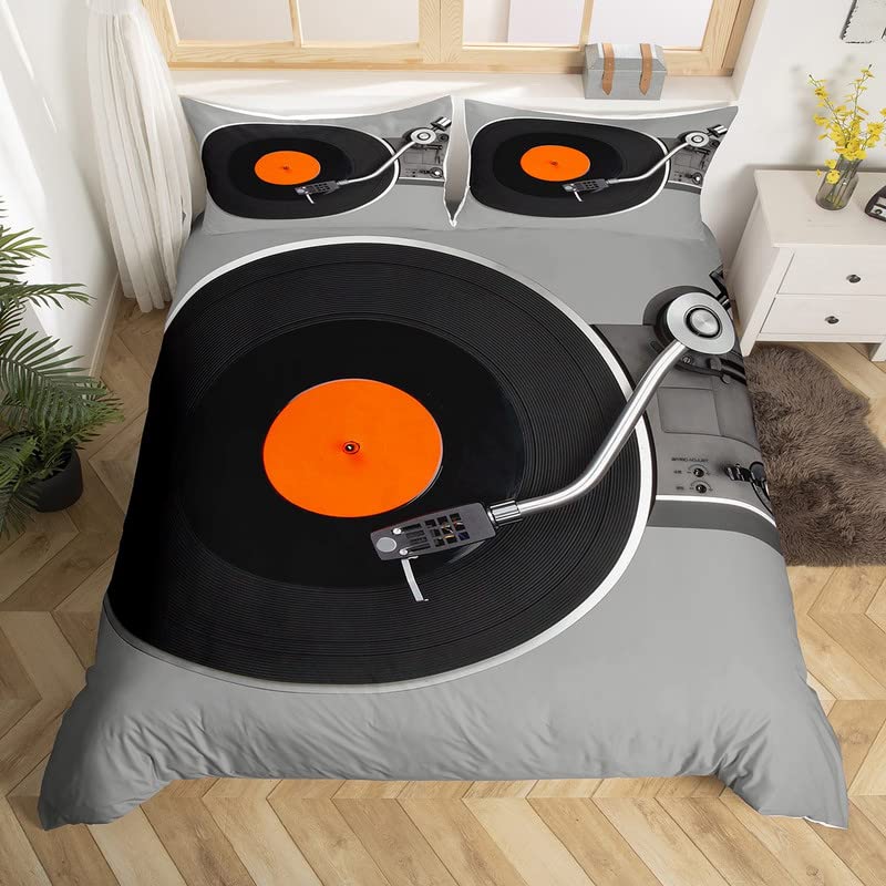 Record Duvet Cover Sets For Kids Teens Twin Lightweight Down Quilt Covers Bedroom Decor 2 Pillowcases 1 Duvet Cover No Comforter