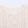 Kaslead New Arrival Women's Clothing Fashion Style Fashion Round Neck Crocheted Tops Skirt Suit