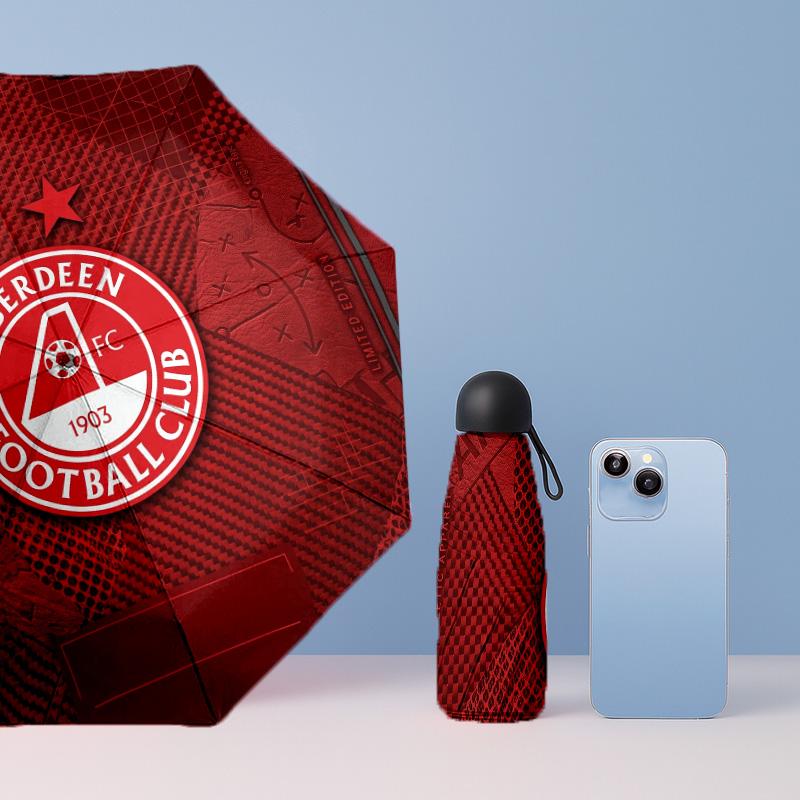 Aberdeen FC Mini 5 Fold Pocket Umbrella Compact Lightweight Anti UV Rain Sun Protection Umbrella Portable Travel Umbrella