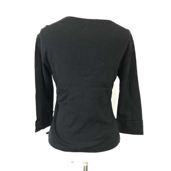 Ralph Lauren Japan Made 3/4 Ärmel Cutsew Schwarz Größe L Damen Baumwoll Tops(GEBRAUCHT)