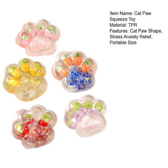 1/5 ks Průhledná kočičí tlapka mačkací hračka na úlevu od stresu Koťátko tlapka štípací senzorická hračka Děti Dospělí Měkká TPR Stresová koule Uklidňující zvířecí dráp Fidget hračka