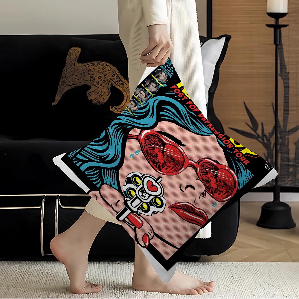 L-Iggy P-Pop Band Cushion Cover Pillow Cover Decor Pillowcase Printed Cushion Case for Couch