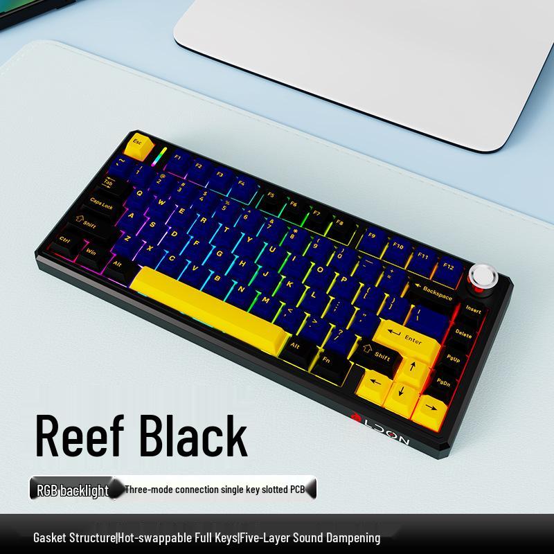 

LDON LX83 Tri-Mode RGB Wireless Hot-Swappable Mechanical Gaming Keyboard with GSK Structure