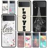 Phone Case for Samsung Galaxy Z Flip 3 4 5 6 7 Folding Shell For Samsung Z Flip4 Flip5 PC Hard Cover Personalised Glitter Name