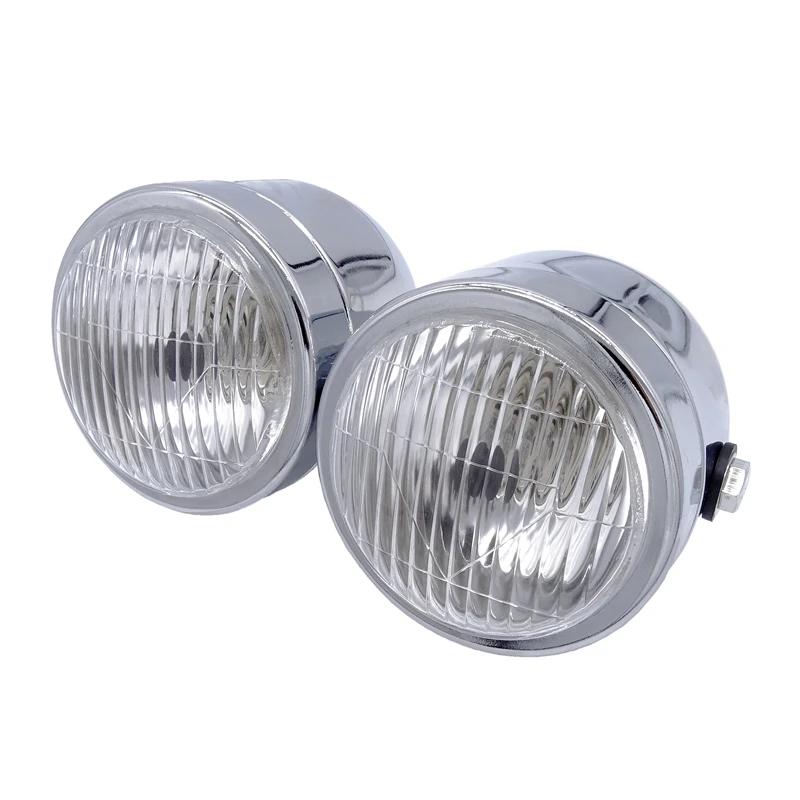 Universal Motorcycle Front Headlight Lamp Dual Headlight Lamp Accessories for Harley Softail Honda Yamaha Cafe Racer