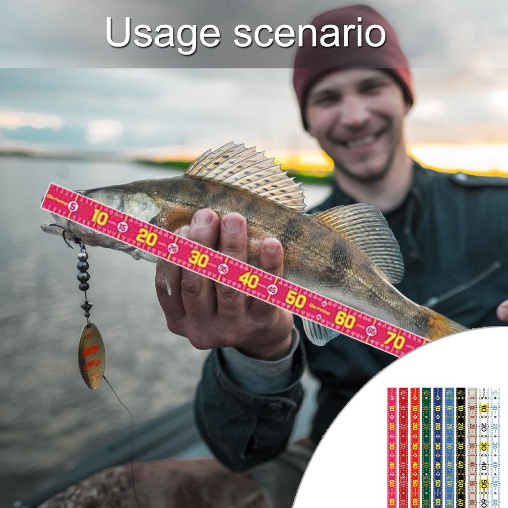 51in Fishing Tape Measure Adhesive Ruler Portable Fish Measurement Tool for Anglers Waterproof Soft Fish Measuring Tape