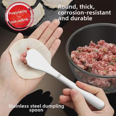 Edelstahl Knödel Löffel & Messer Set für Brötchen, Wontons, Knödel & Füllung