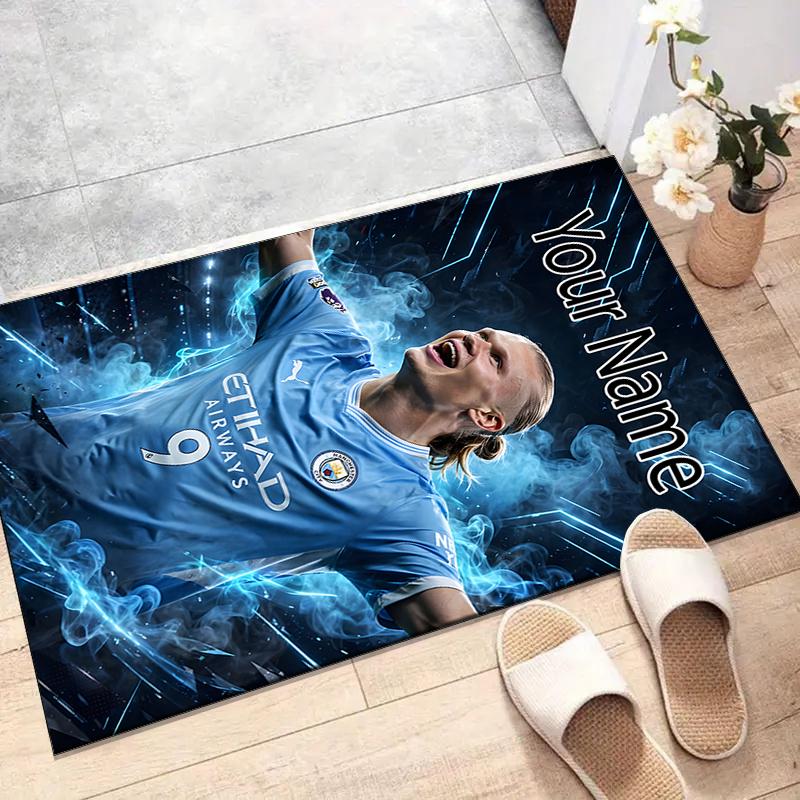 Haaland Design Area Rug Personalized Name- Non-Slip, Soft & Cozy Floor Mat for Living Room, Office - Indoor/Outdoor Carpet