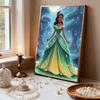 Disney Pearl Painting Princess Tiana Green Gold Gradient Skirt Creative 5D Exquisite Landscape Sparkling Craft Home Wall Decor DIY Handmade Gift