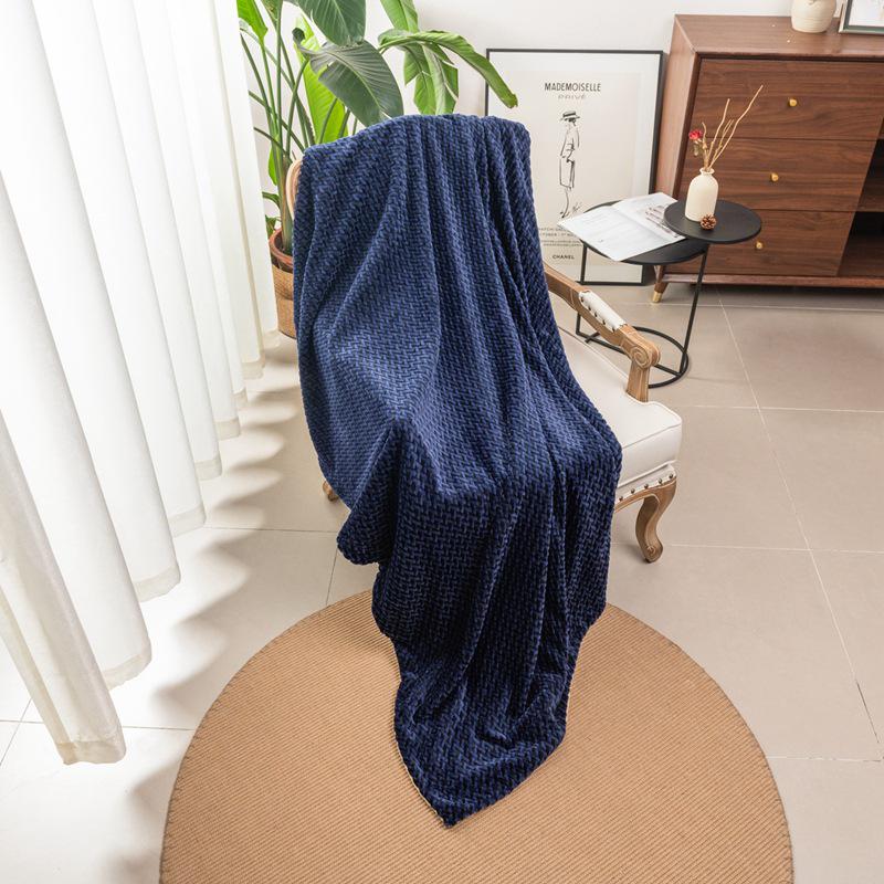 Jacquard Cationic Flannel Double-Layer Air Conditioning Nap Blanket