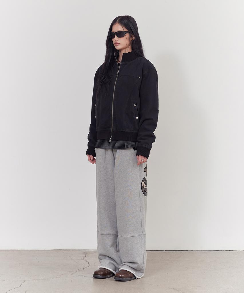 Tony Lawrence High-Neck Cotton Blouson Black