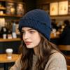 Cross-border new autumn and winter street trend solid color hole knitted hat old retro hole cold hat
