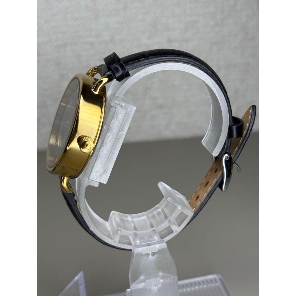 Used Rare Excellent Condition  Vivienne Westwood Watch Quartz Orb Dial Leather Band Black Gold