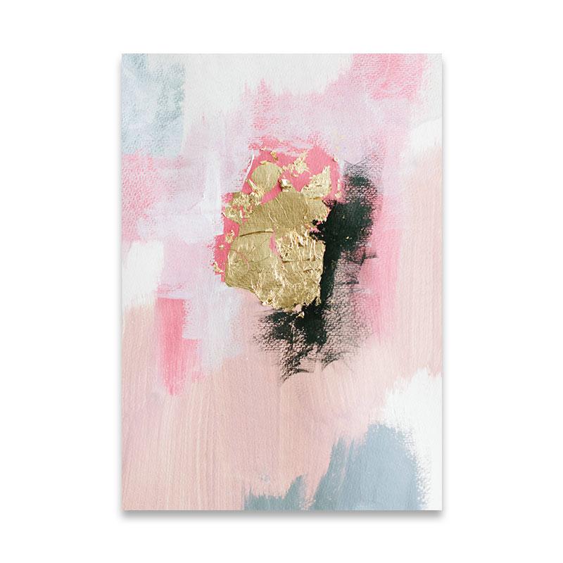 Abstract Gold Foil Oil Painting Printed for Living Room Entrance Dining Room Mural Posters and Prints Wall Art Cuadros Decor