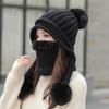 Winter Scarf Knitted Hat Two-piece Set Warm Wool Hat Sweet Thickened Cycling Cold Protection Ear Hat Set