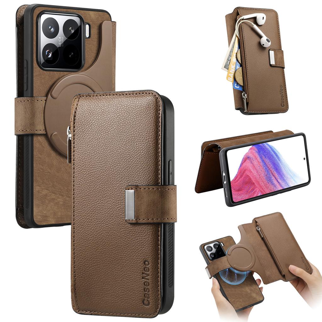 CASENEO MW-02 For Xiaomi 15 Case Detachable Magnetic Leather Flip Phone Cover