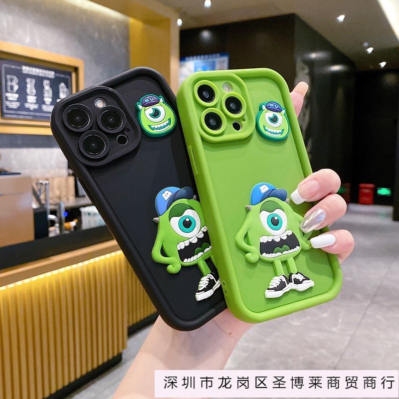 Applicable to Samsung S24 mobile phone case A35 green one-eyed monster A32 A21S three-dimensional cartoon doll foreign trade tide case