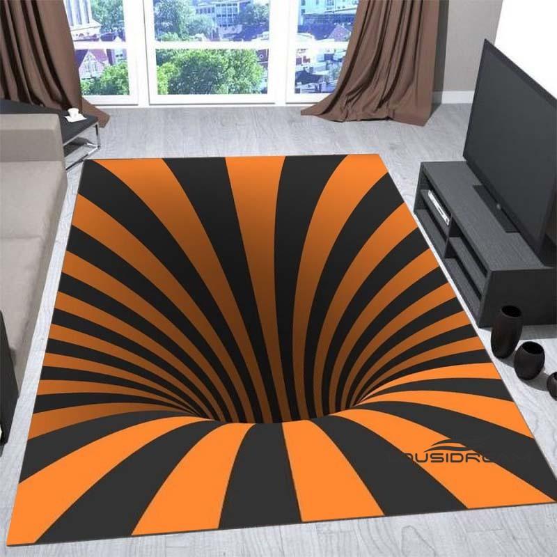 New3D Vortex Illusion Rug for Living Room, Home Decor, Sofa Table Large Area Rugs, Bedside Foot Mat Bedroom, Non-Slip Doormat