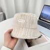 Winter Fisherman's Hat Children Fleece Thickened Warm Plush Ear Protector Basin Hat Big Head Circumference Showing Face Small Bucket Hat