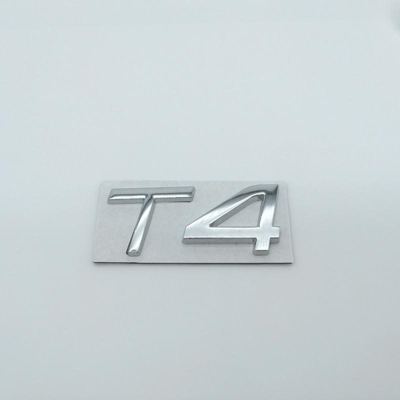 1pcs 3D Metal T4 T5 T6 T8 AWD Car Letter Rear Tail Trunk Emblem Badge Sticker Decals Styling Auto Accessories