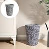 Large Capacity Rattan Waste Bin Handwoven Trash Can With Iron Frame For Kitchen Living Room Office Children Toy Storage