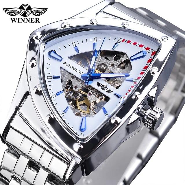 Winner Style Men'S Fashion Casual Hollow Triangle, Automatic Mechanical Watch