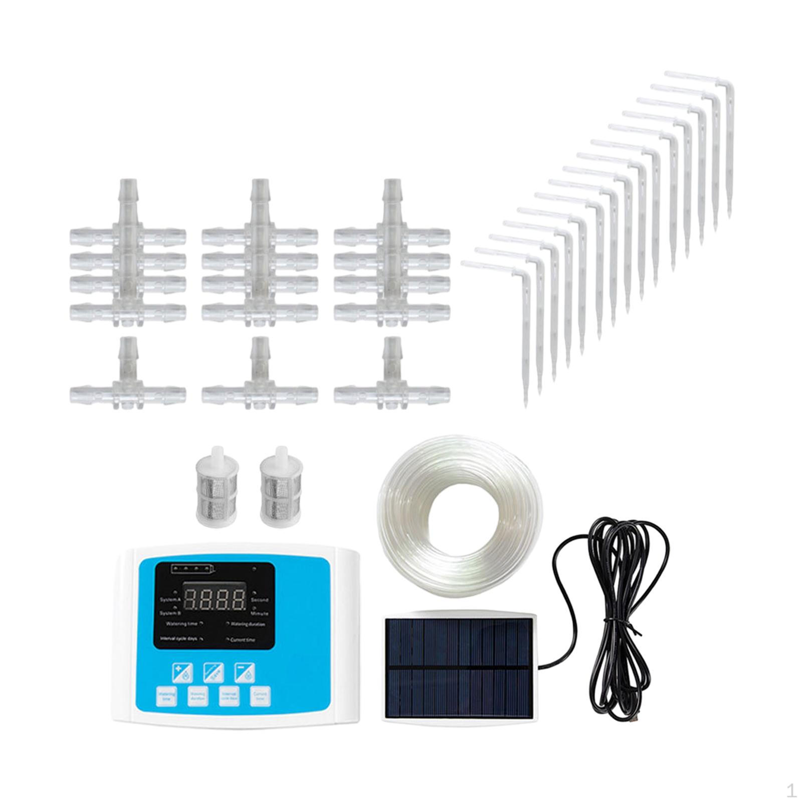 

Automatic Plant Watering Devices, Drip Irrigation Kit, LED Display System for Double Pump Blue