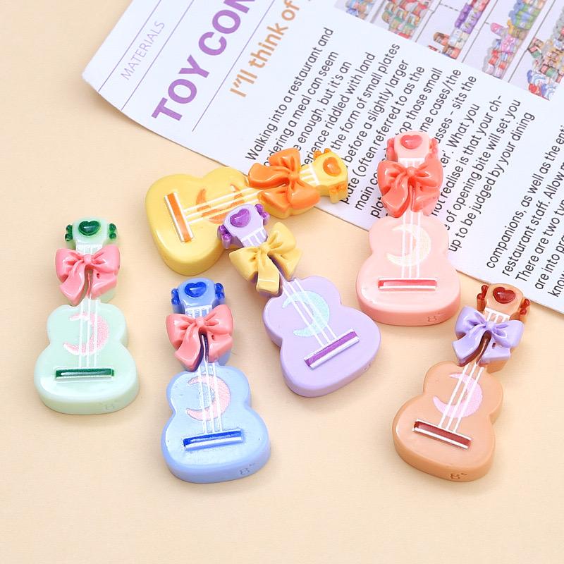 10Pcs New Cute Resin Guitar Flat Back Home Decor Parts Embellishments For Hair Bows Accessories