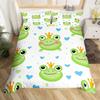 Kawaii Kikkers Dekbedovertrek King Queen Cartoon Dieren Thema Beddengoed Set Grappige Wildernis Dekbedovertrek Kinderkamer Zacht Dekbedovertrek