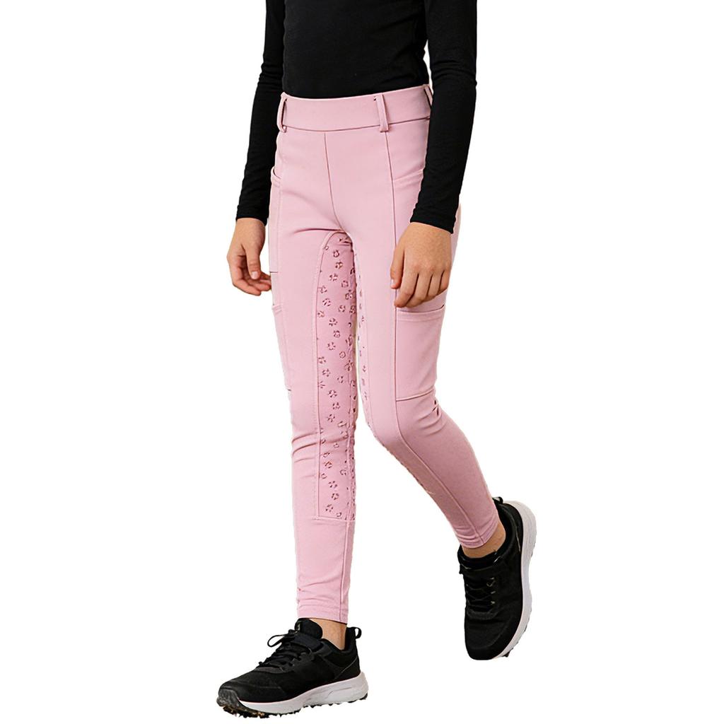 Boys Girls Horseback Riding Leggings Full Seat Anti-slip Breeches with Multiple Pockets for Equestrian Sports Kids