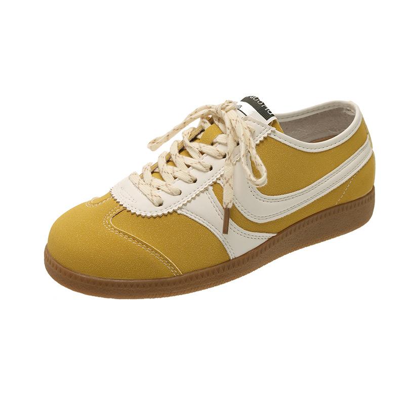

Ретро повсякденне жіноче взуття для моральних тренувань, 24 нових, кругла голова, зручне та легке, універсальне студентське спортивне взуття для походів на роботу та з роботи 40 жовтий