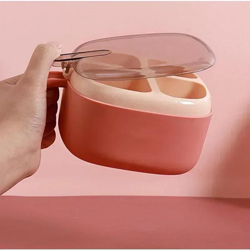 Kitchen Storage Multi Functional Four Grid Integrated Transparent Condiment Box Detachable Storage Tank Dust-Proof Accessories