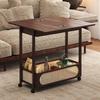Foldable Side Table Wood-Grain Furniture Scratch-Resistant for Living Room
