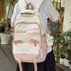 Unisex Nylon Bow Travel Backpack With Color Block Pattern And Compartment Laptop
