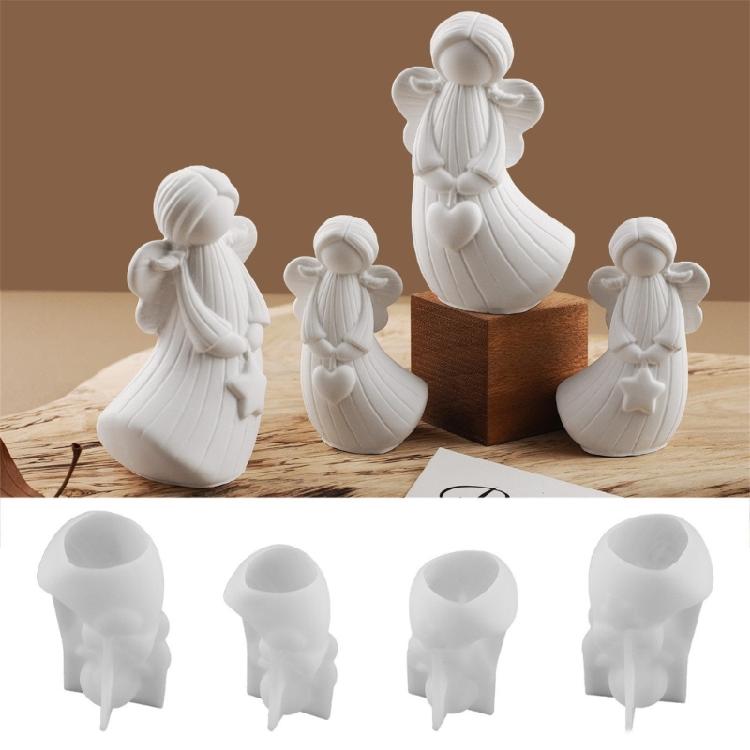 Angel Wing Statue Silicone Candle Molds Food Grade Silicones Mould Easy Demodling for Epoxy Resin Candle Soap Making